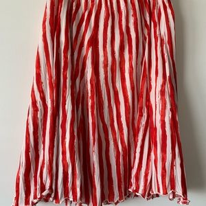 Lined red and white striped skirt by Cato, XL